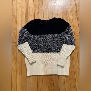 St. John Black Label Wool Cable Knit Sweater